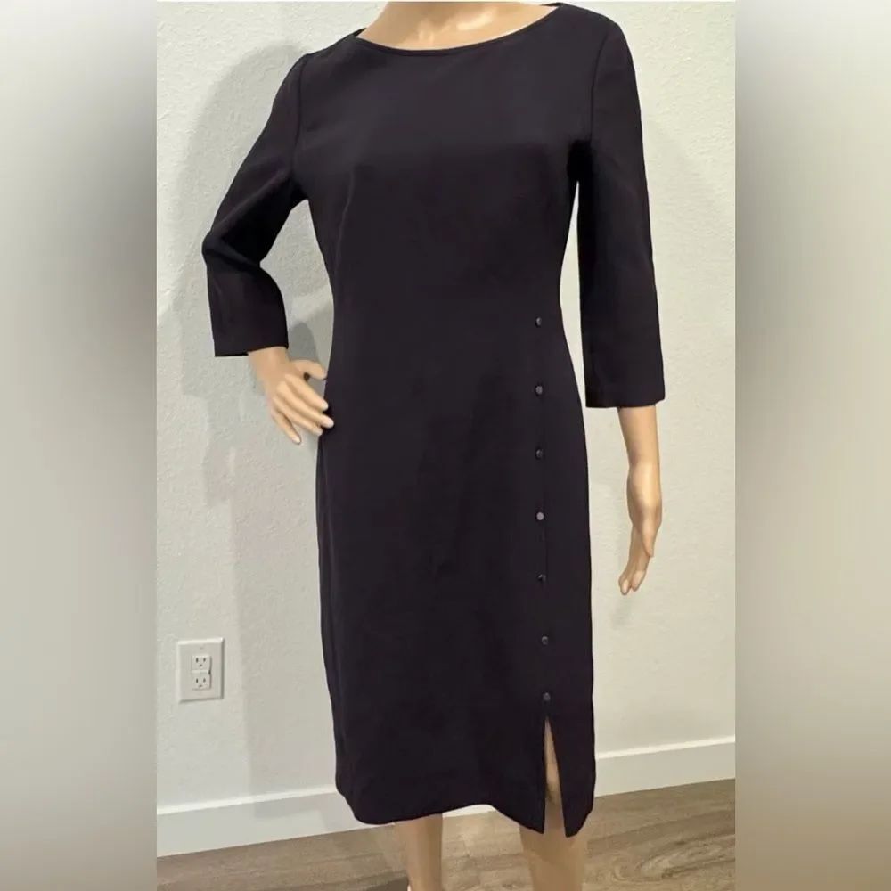 Hugo Boss 14 Midnight Navy Dikena Shift Dress Studded Left Side Slit